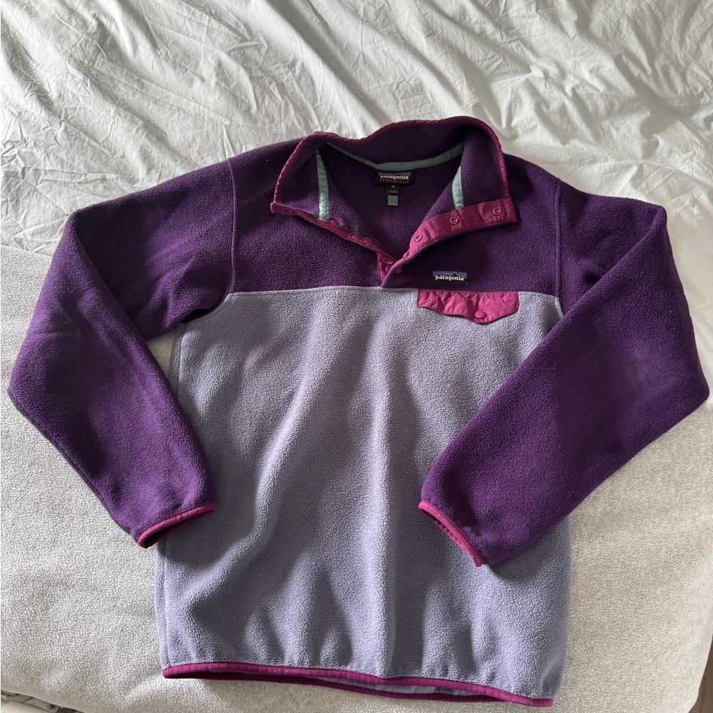 Patagonia Synchilla Purple Two-Tone Snap Pullover